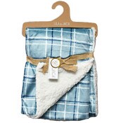 Wholesale - 2 Ply Printed Mink wSolid Sherpa Blanket C/P 48, UPC: 195010077729